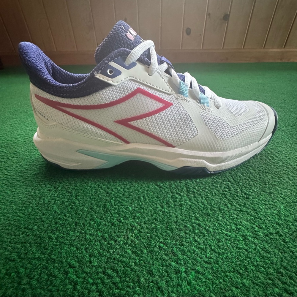 Diadora Women’s US 8 White Navy Pink Sneakers - Picture 2 of 8